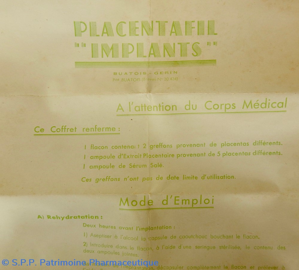 science pharmacie placentafil buatois gerin implants