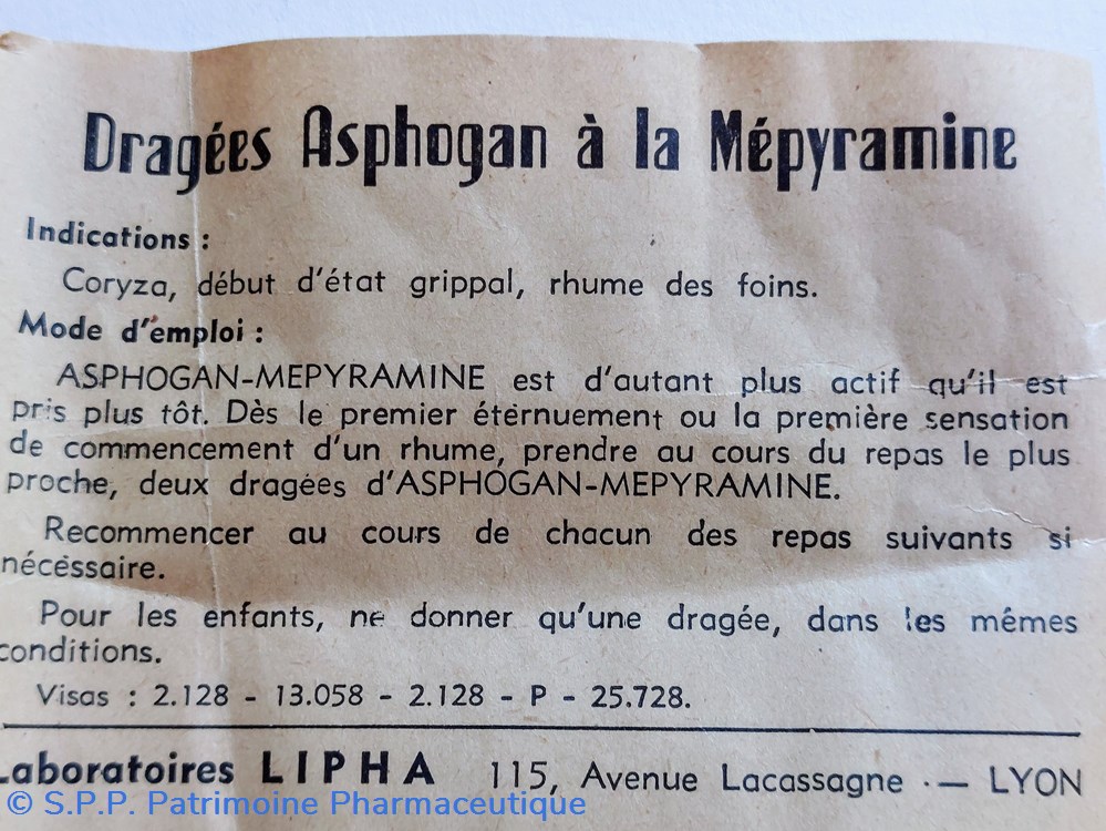 science asphogan 12 dragees a la mepyramine
