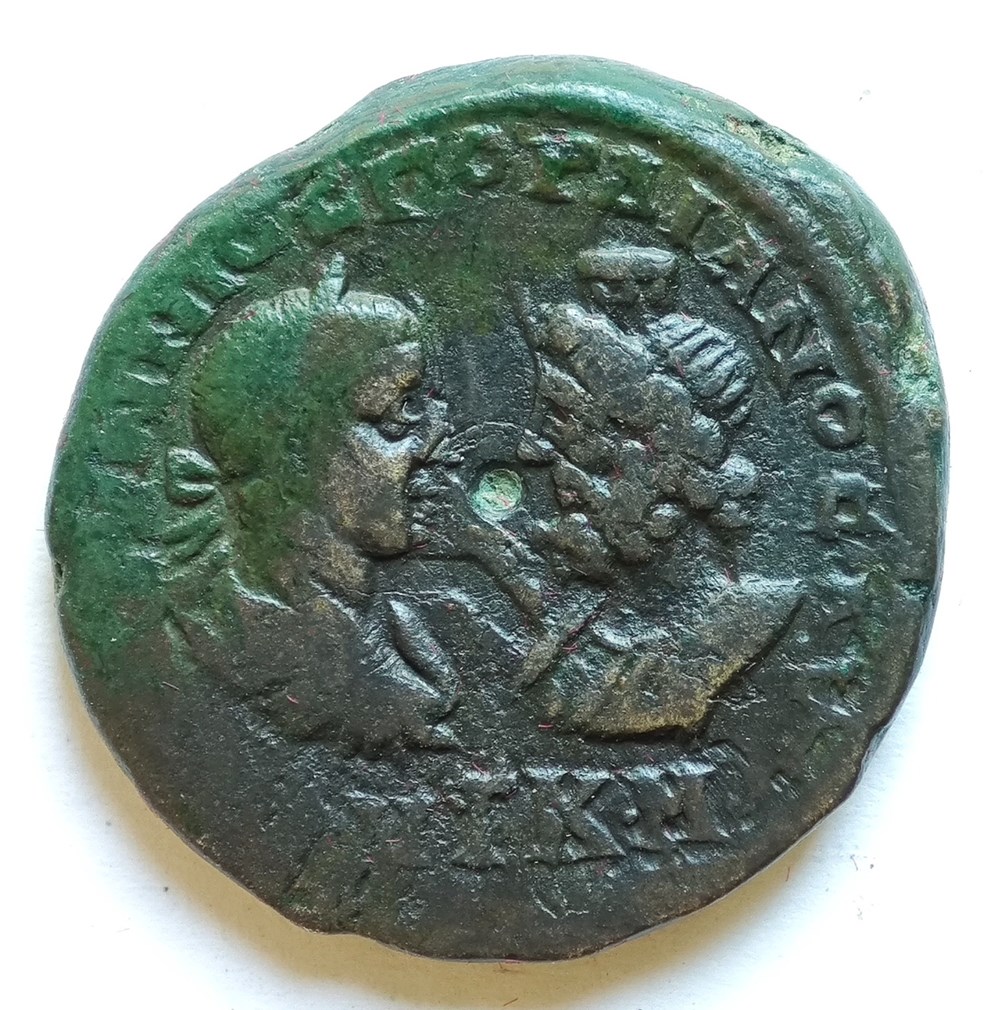 kunst antiquitaten gordianus iii and serapis ae27 marcianopolis