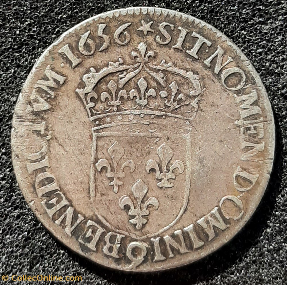 monnaies france royales 1656 rennes 1 2 ecu a la meche longue louis xiv