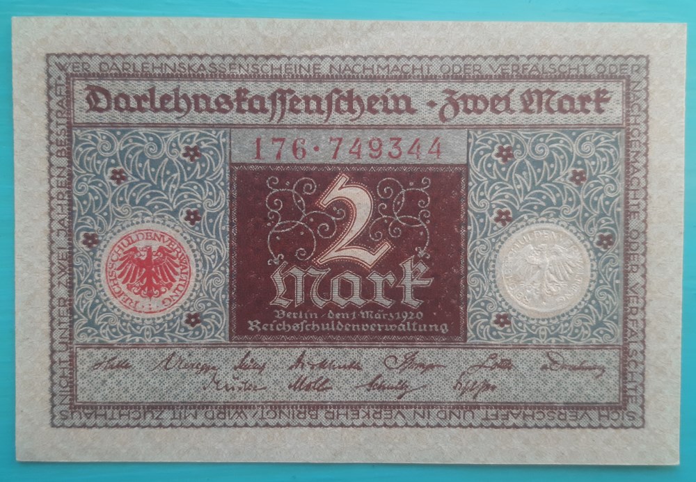 Allemagne - 2 mark 1920 billets europe allemagne 2 mark 1920