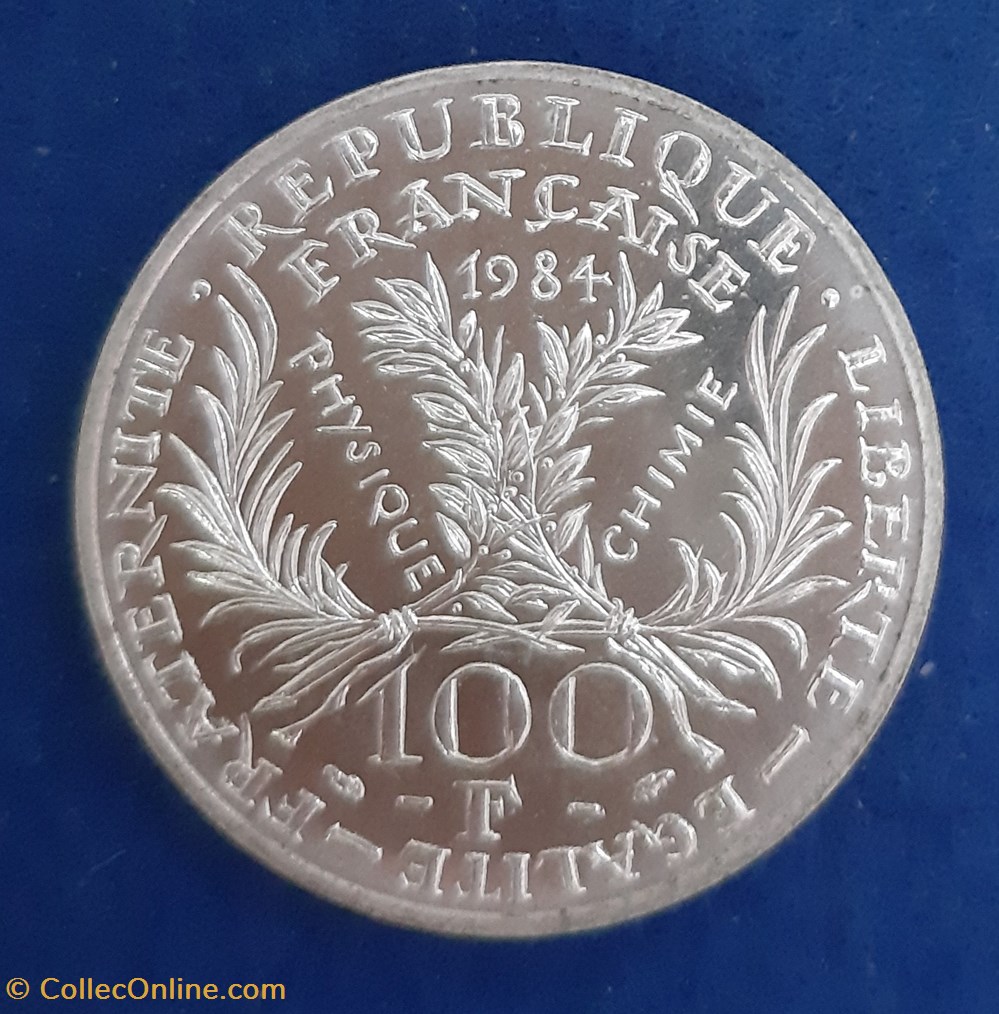 1984 - 100 francs commémorative monnaies monde france 1984 100 francs commemorative