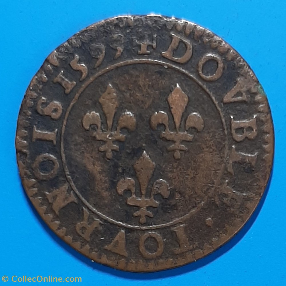 1599 A - Double tournois monnaie 1599 a double tournois
