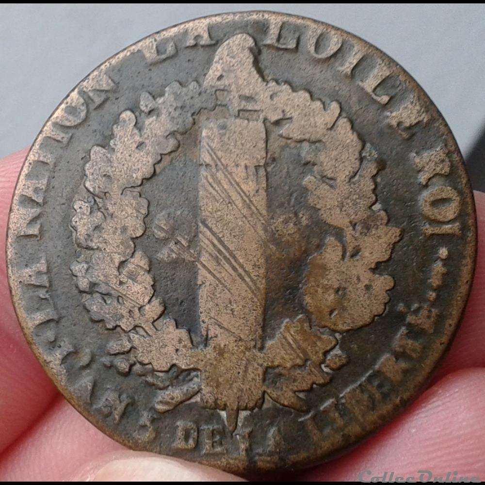 1793 AA - 2 sols Francois monnaies france royales 1793 aa 2 sols francois