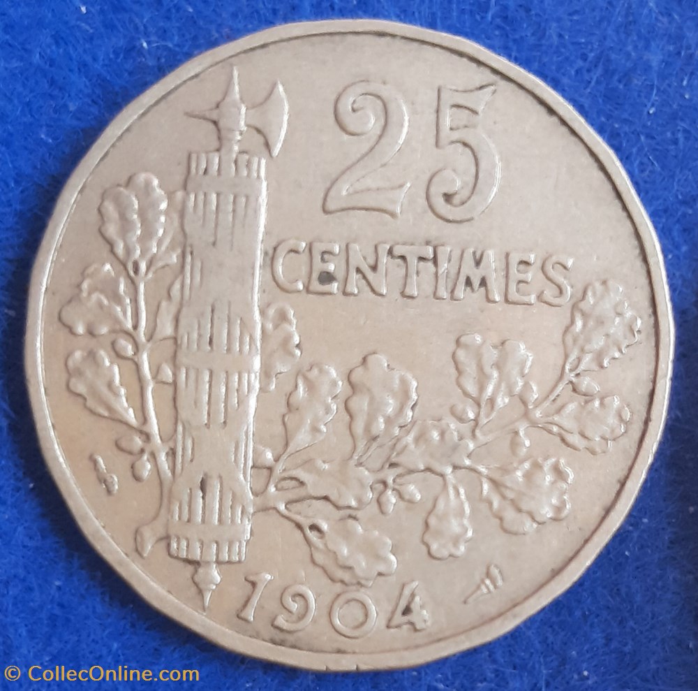1904 - 25 centimes monnaies monde france 1904 25 centimes