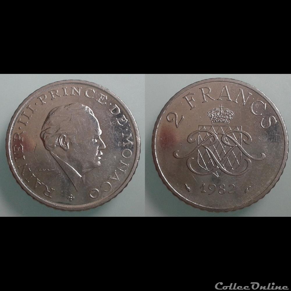 Monaco - 2 francs 1982 monnaie monde monaco 2 francs 1982
