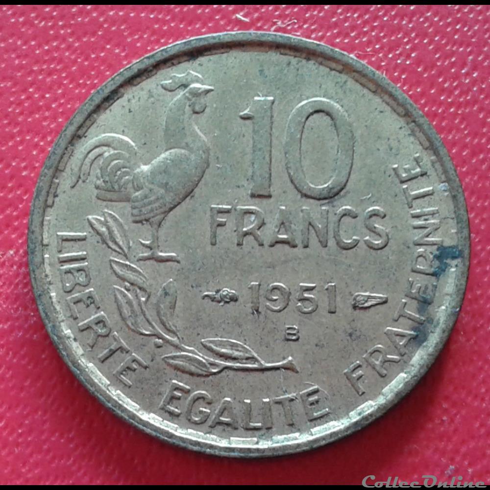 10 francs 1951 B monnaie france moderne 10 francs 1951 b