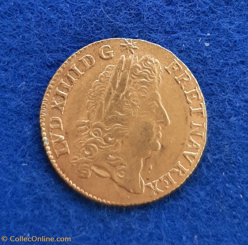 1690 - Louis d'or à l'écu 2 monnaies monde france 1690 louis or a ecu