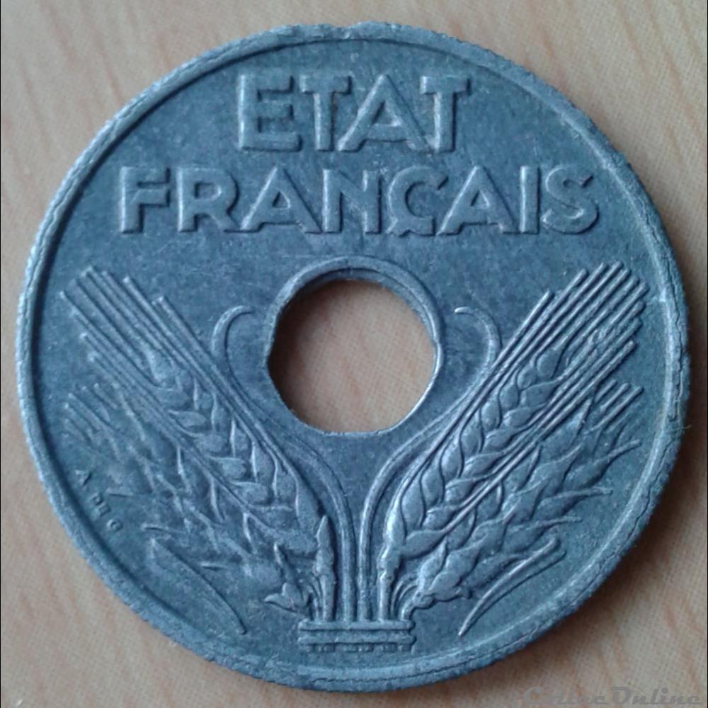 1942 - 20 centimes monnaies france a modernes 1942 20 centimes