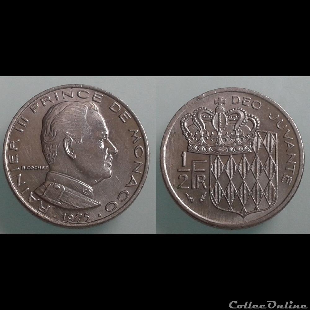Monaco - 1/2 francs 1975 monnaie monde monaco 1 2 francs 1975
