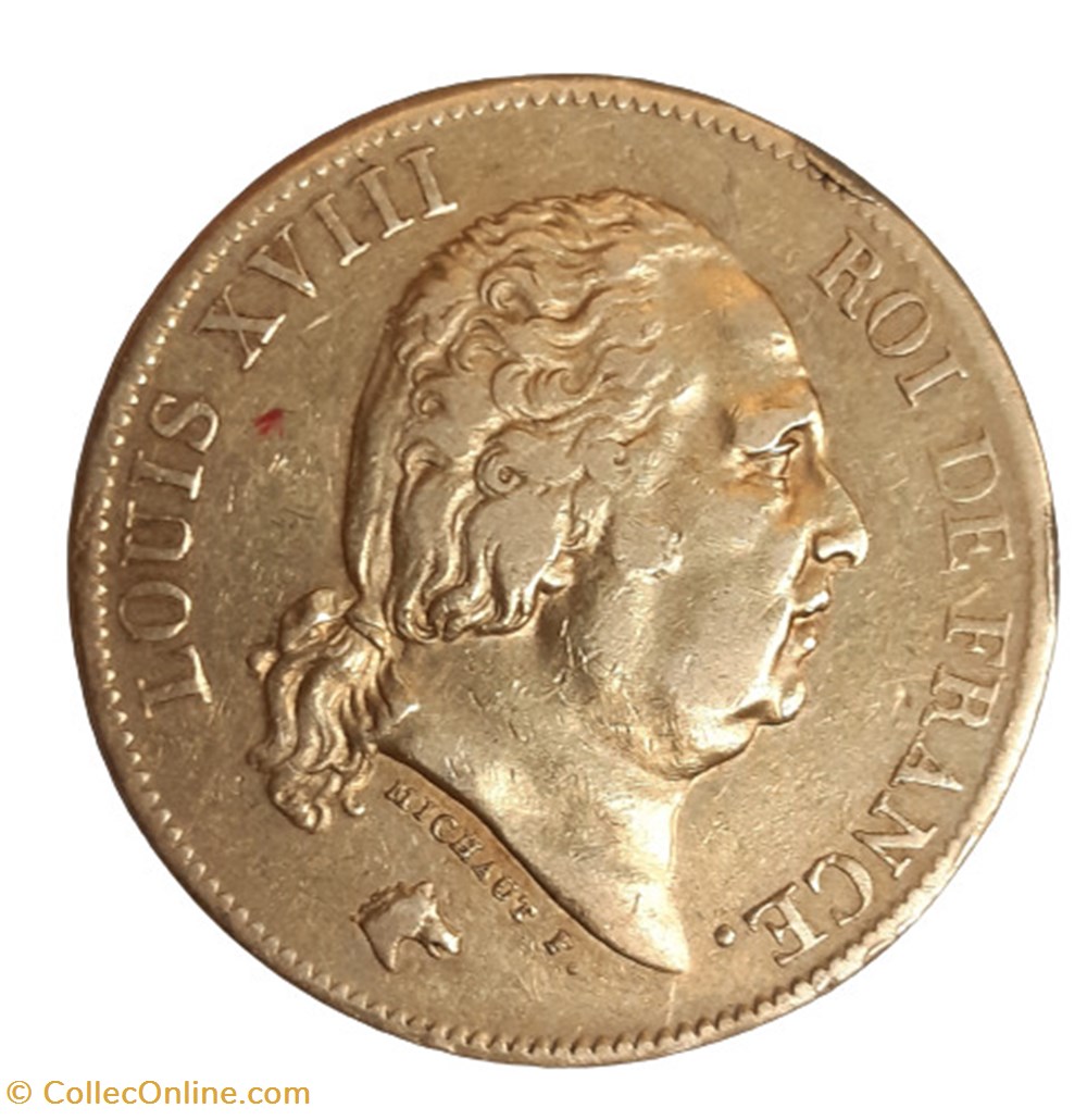 1816 - 40 francs OR monnaies monde france 1816 40 francs or