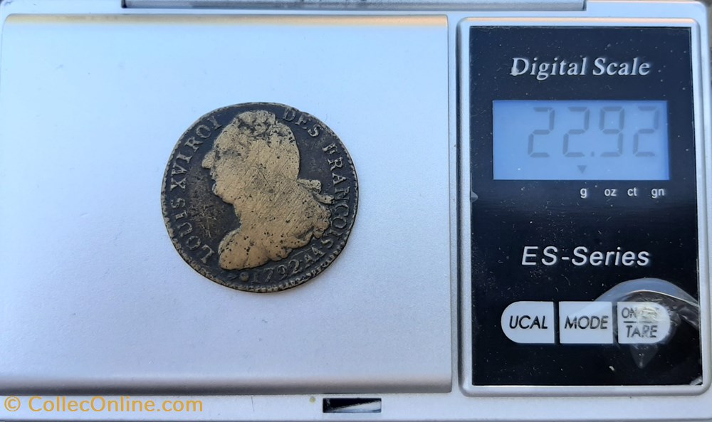 1792 AA - 2 sols françois 3 monnaies france modernes 1792 aa 2 sols francois