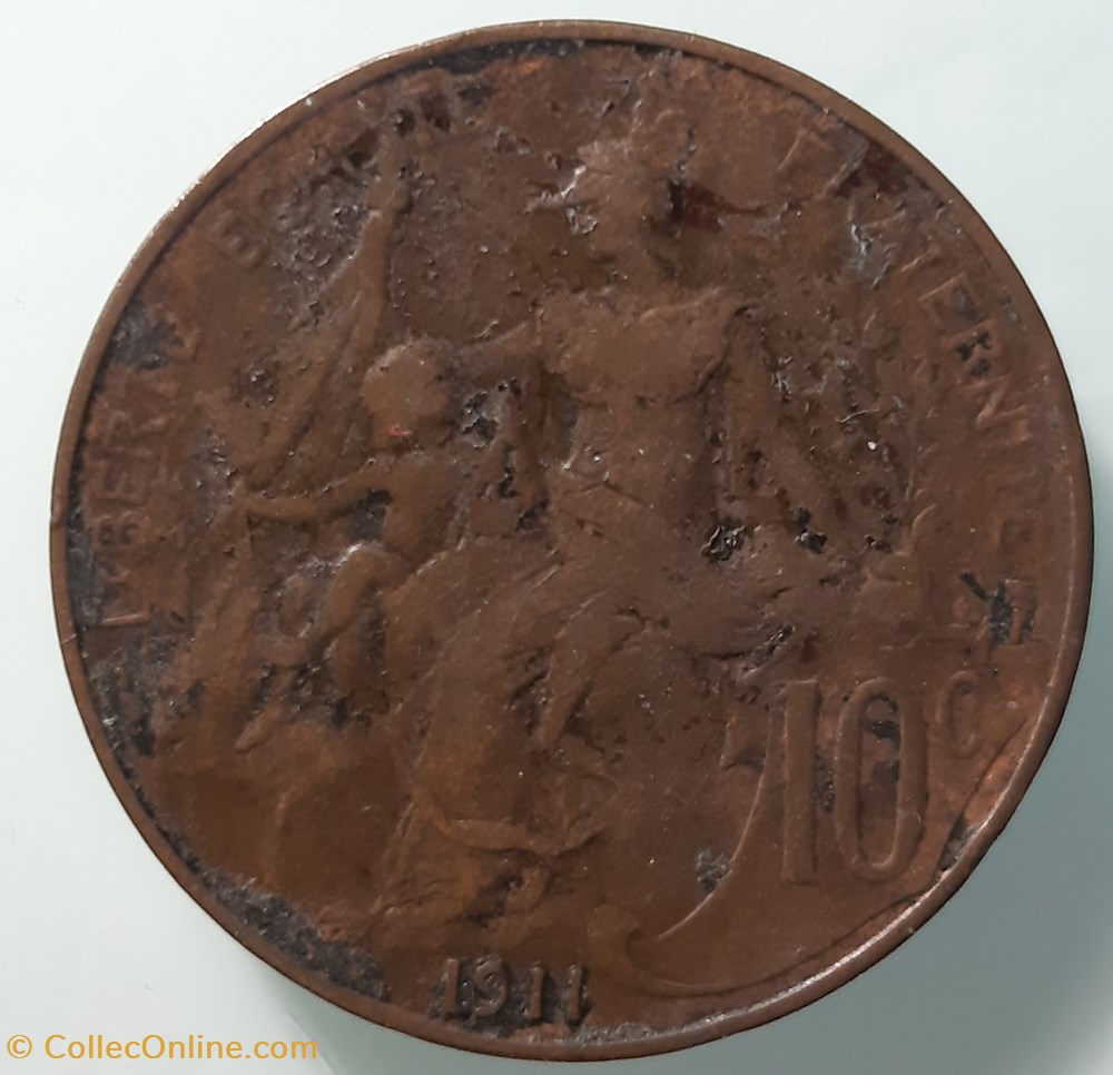 1911 - 10 centimes monnaies monde france 1911 10 centimes