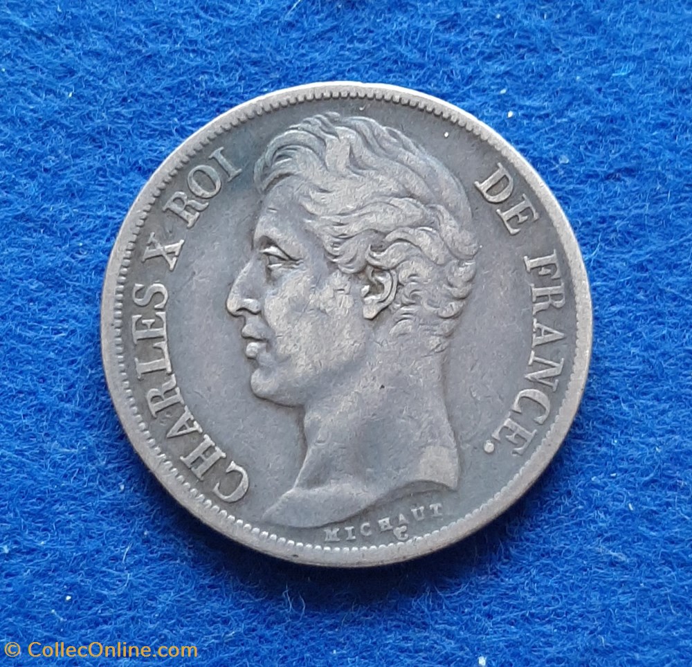 1827 - 2 francs 2 monnaies monde france 1827 2 francs