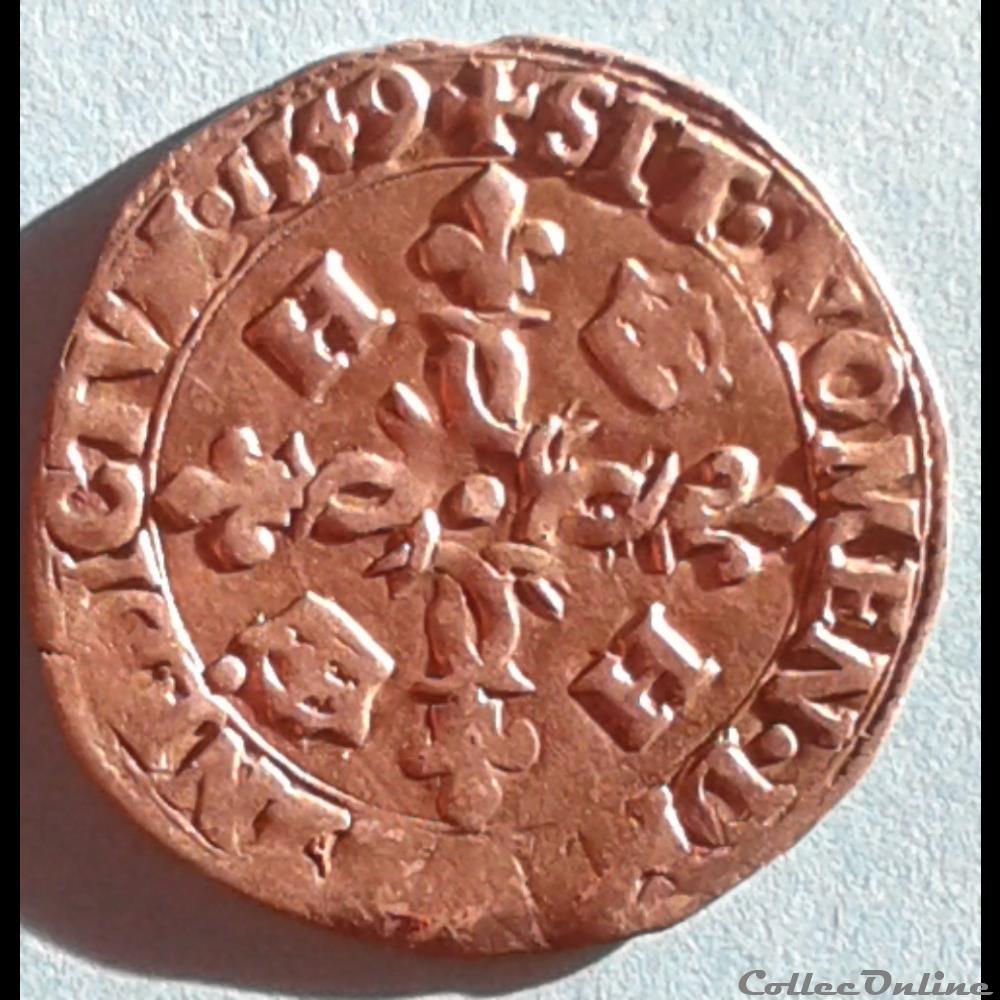 monnaies europe medievale france 1549 henri ii douzain aux croissants