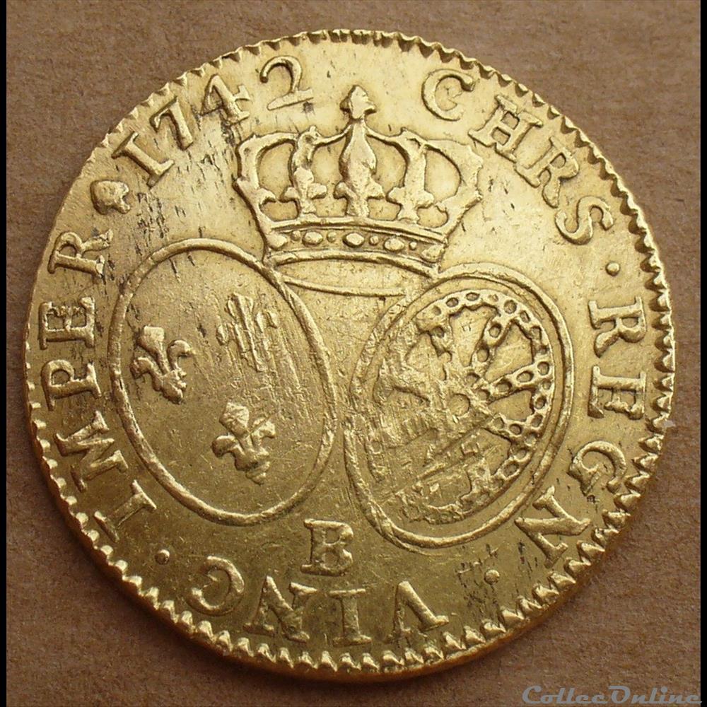 monnaies europe medievale a france royales 1742 louis or