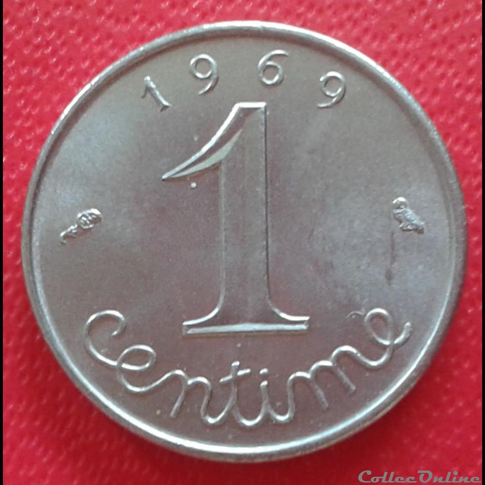 1969 - 1 centime - avers gras monnaies france modernes 1969 1 centime avers gras