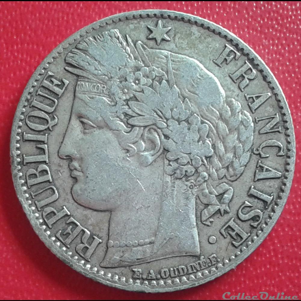 1872 K - 1 franc monnaies france modernes 1872 k 1 franc