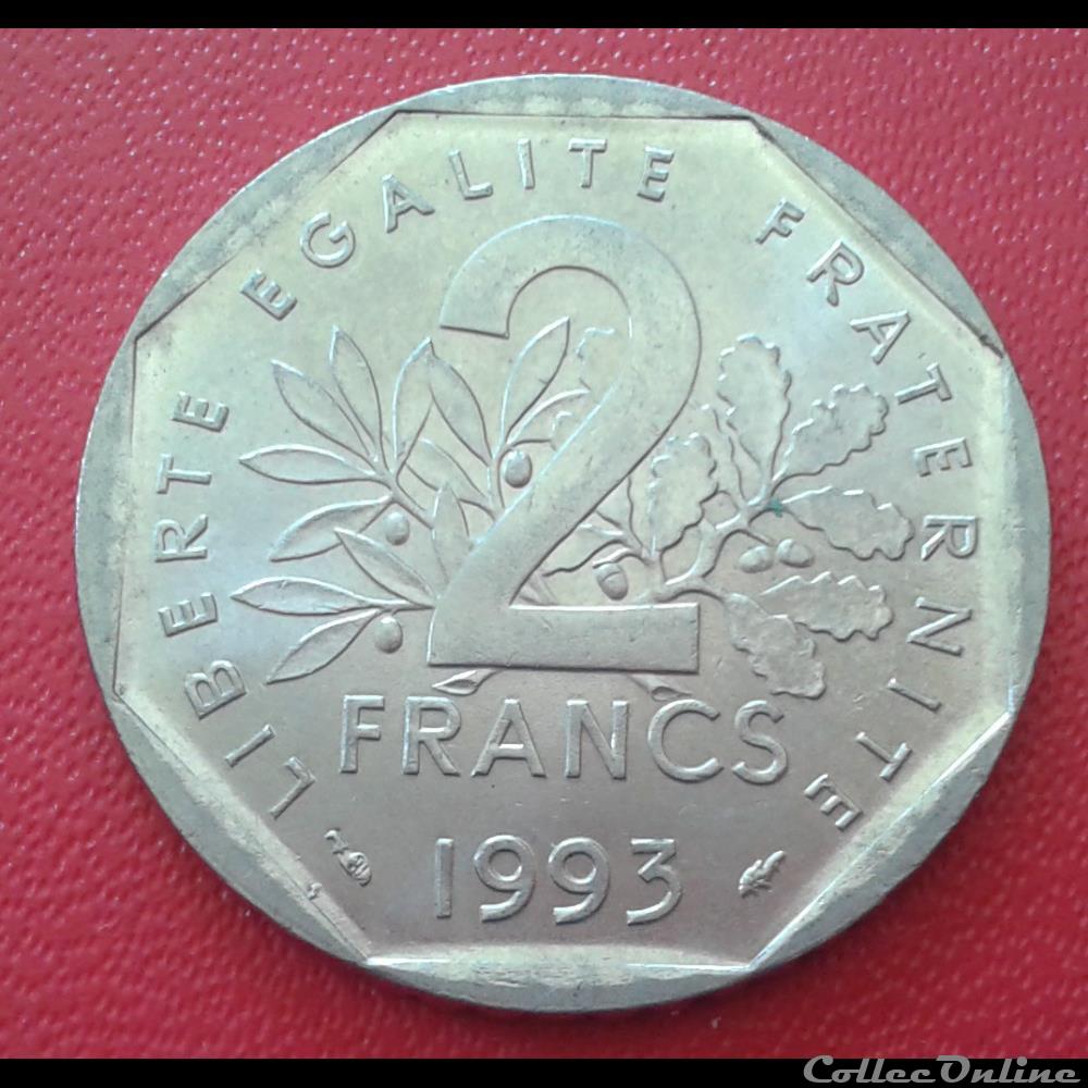 1993 - 2 francs - Jean Moulin monnaies monde france 1993 2 francs jean moulin