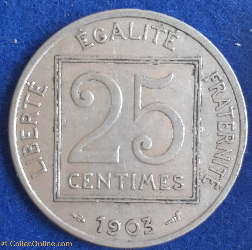 1903 - 25 centimes monnaies monde france 1903 25 centimes