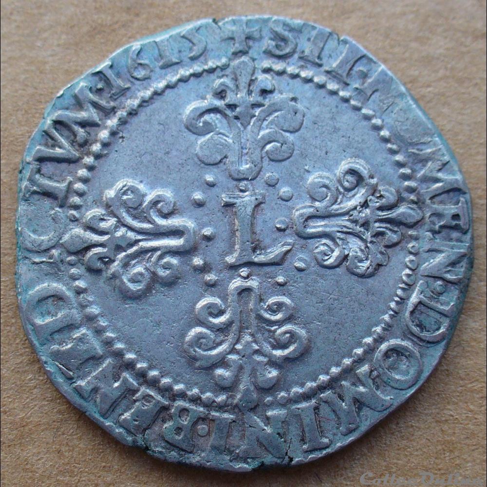 monnaies europe medievale france royales 1615 demi franc au buste enfantin
