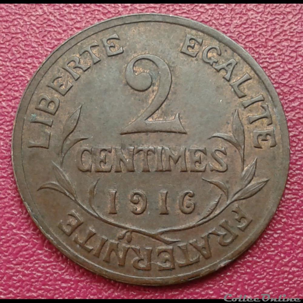 1916 - 2 centimes monnaies france a modernes 1916 2 centimes
