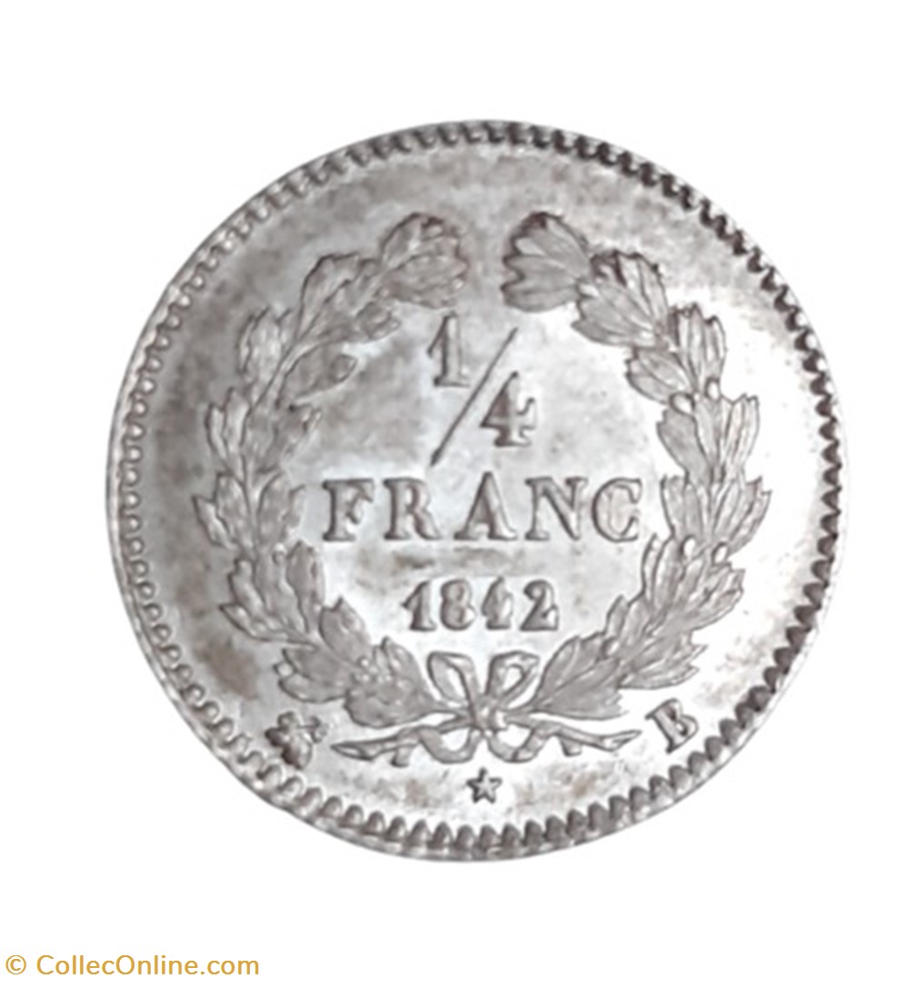 1842 - 1/4 franc monnaies monde france 1842 1 4 franc