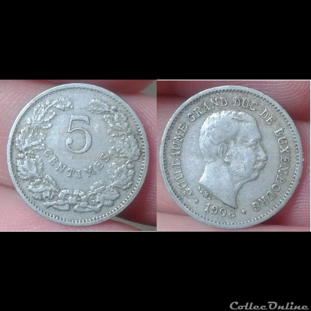 Luxembourg - 5 centimes 1908 monnaie monde luxembourg 5 centimes 1908