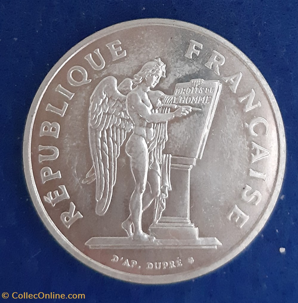 1989 - 100 francs commémorative monnaies monde france 1989 100 francs commemorative