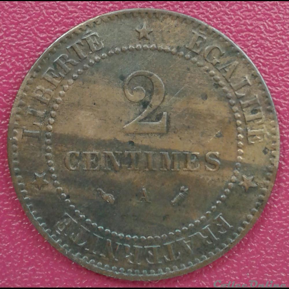 1888 A - 2 centimes monnaies france modernes 1888 a 2 centimes