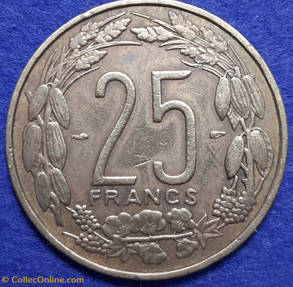 Cameroun - 25 francs 1958 monnaies monde cameroun 25 francs 1958