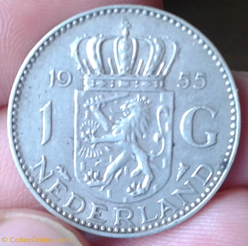 PAYS-BAS - 1 gulden 1955 (2) monnaie monde pays bas 1 gulden 1955 2
