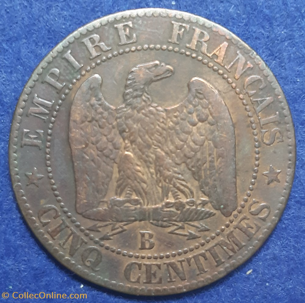 1854 B - 5 centimes monnaies monde france 1854 b 5 centimes