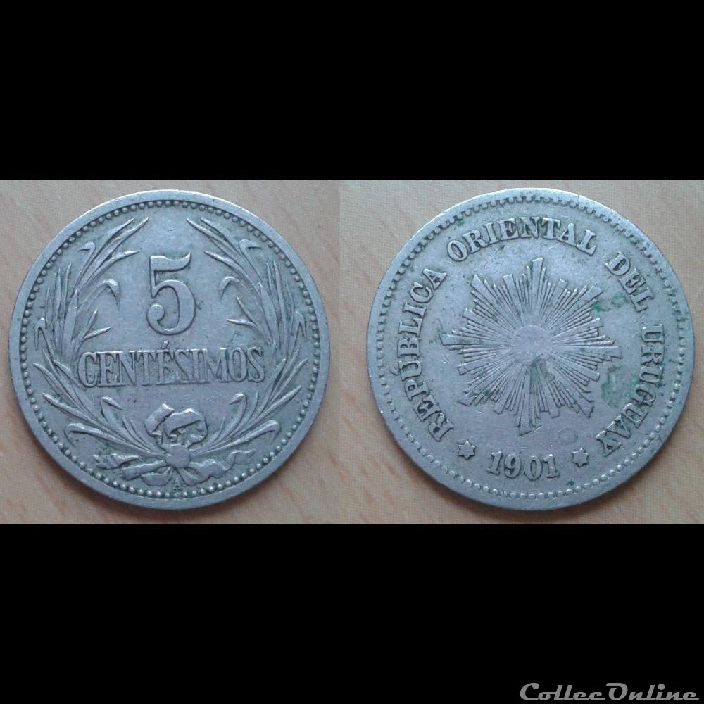 Uruguay - 5 centesimos 1901 monnaie monde royale uruguay 5 centesimos 1901