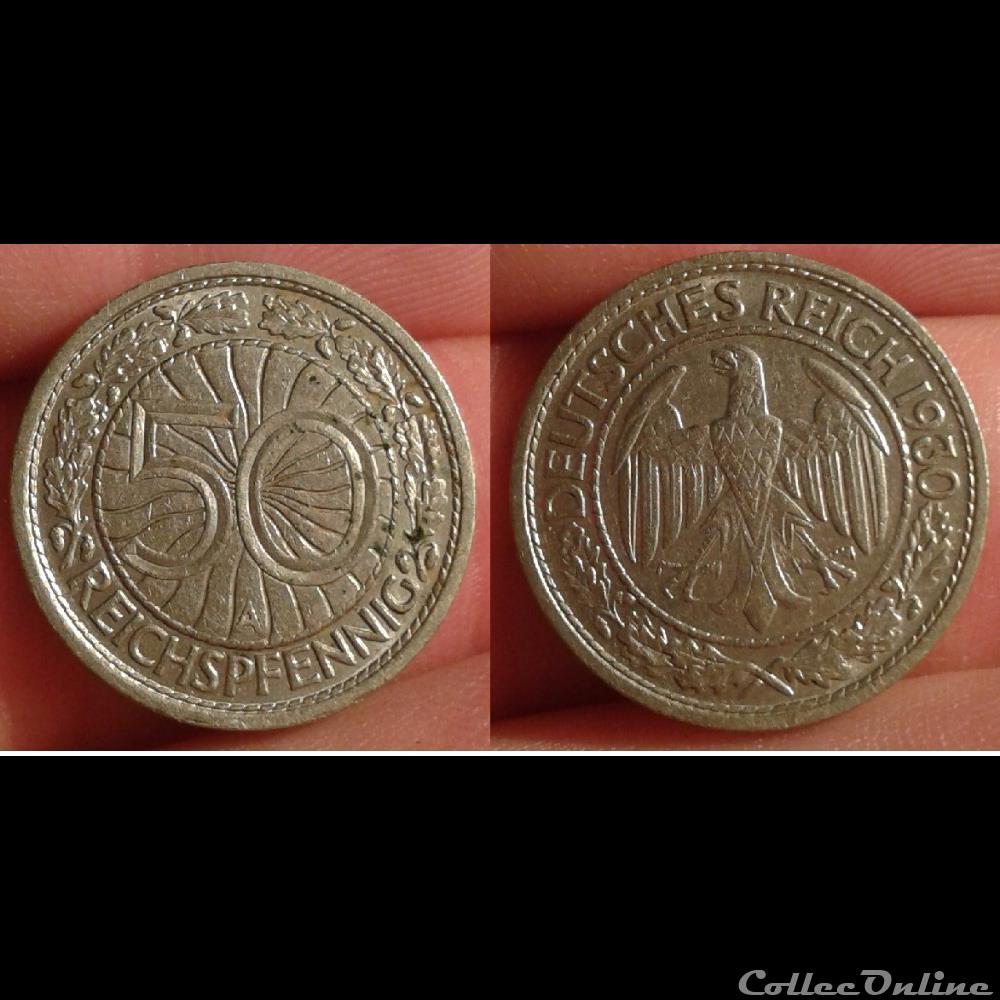 Allemagne - 50 pfennig 1930 A monnaie monde allemagne 50 pfennig 1930 a