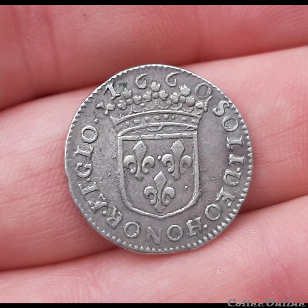 Principauté d'Orange - 1/12 écu 1660 Guillaume 4 monnaies france feodales principaute orange 1 12 ecu 1660 guillaume