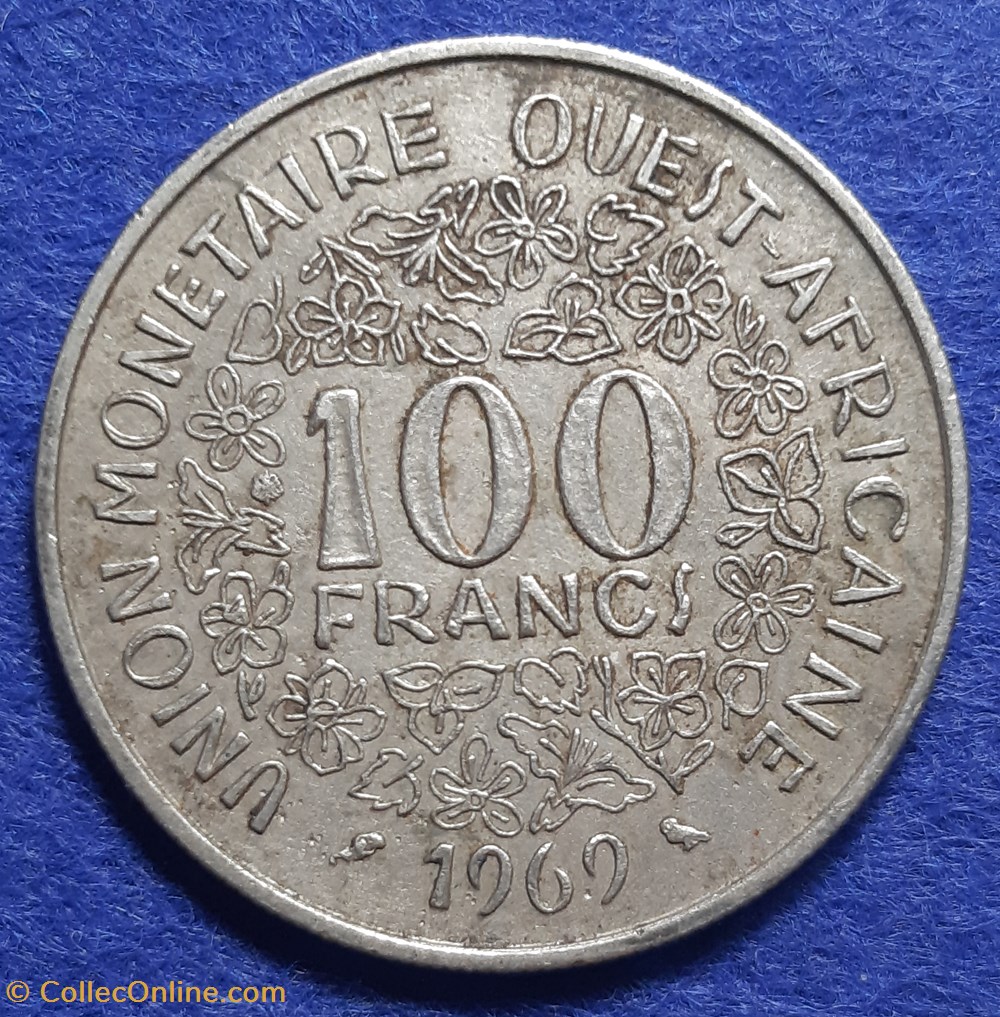 États Afrique de l'Ouest - 100 francs 1969 monnaies monde l etats afrique de ouest 100 francs 1969
