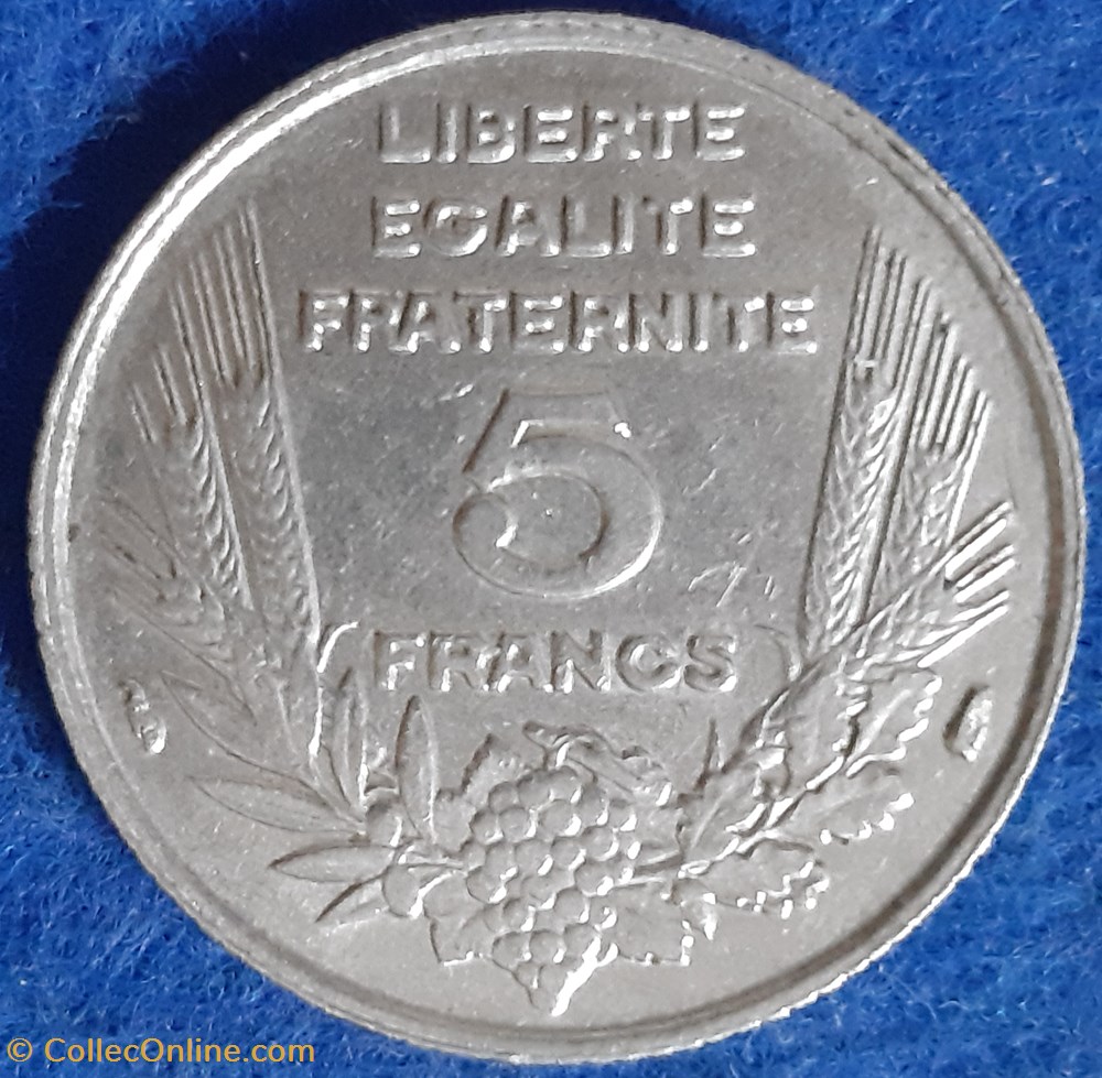 1933 - 5 francs monnaies monde france 1933 5 francs