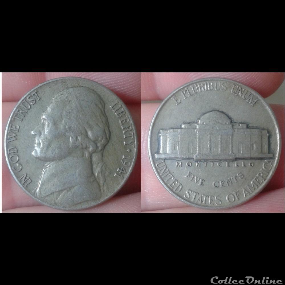 USA - 5 cents 1941 monnaie monde etat uni usa 5 cents 1941