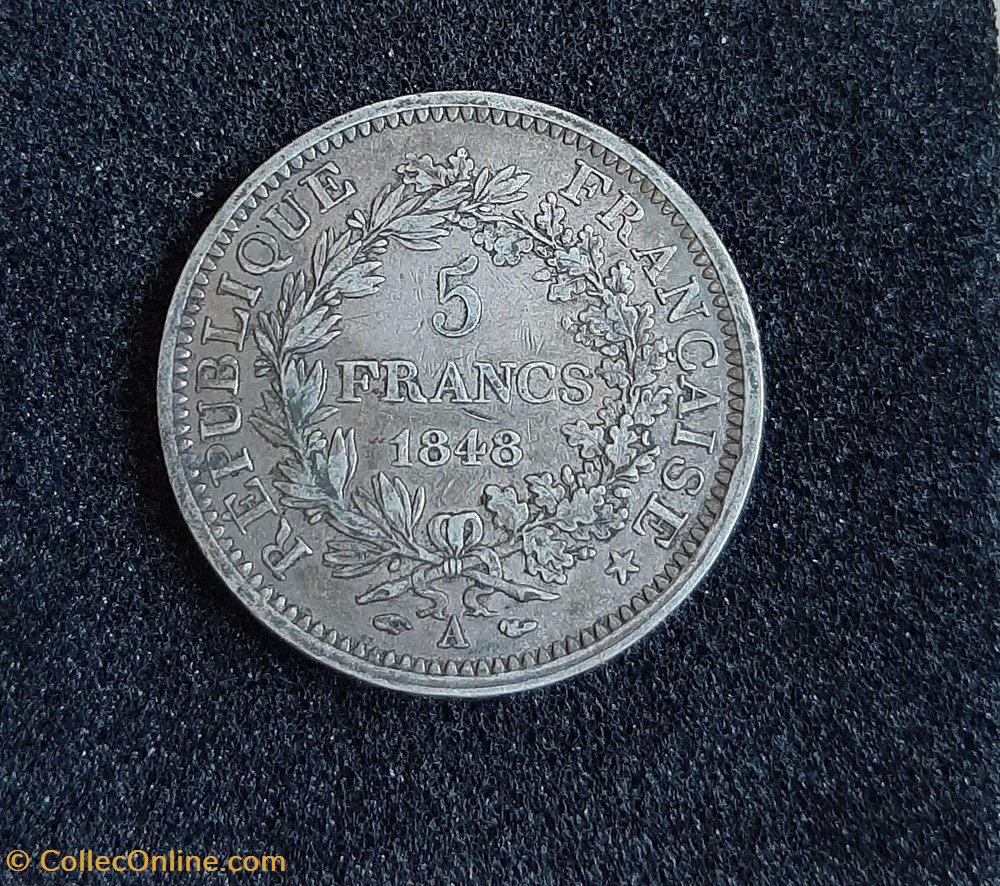 1848 A - 5 Francs monnaies monde france 1848 a 5 francs