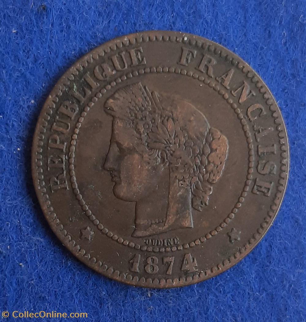 monnaies monde france 1874 a 5 centimes