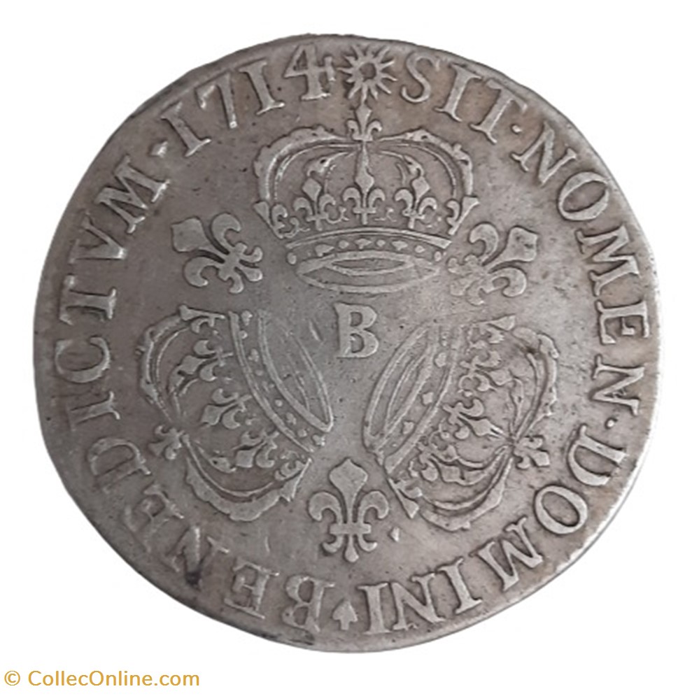 1714 - 1/2 Ecu aux 3 couronnes monnaies europe medievale france royales 1714 1 2 ecu aux 3 couronnes