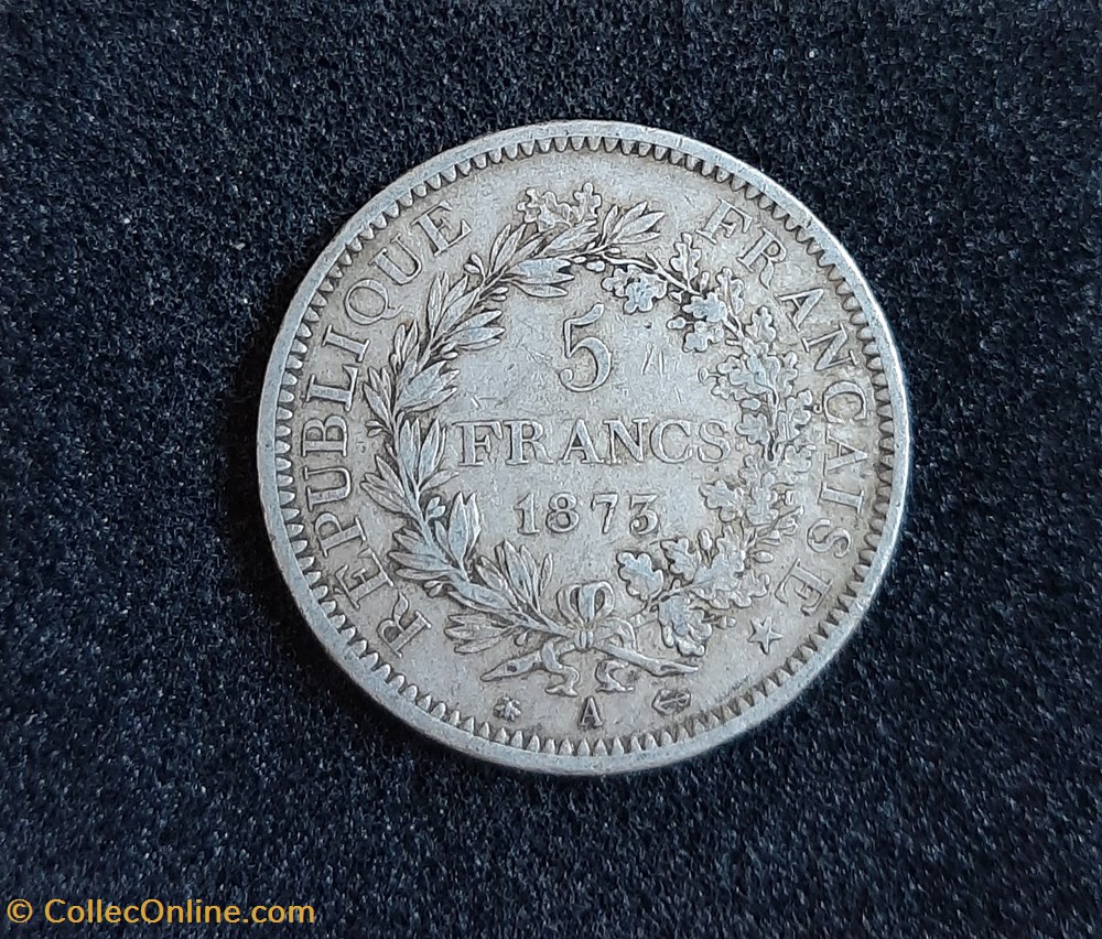 1873 A - 5 Francs monnaies monde france 1873 a 5 francs