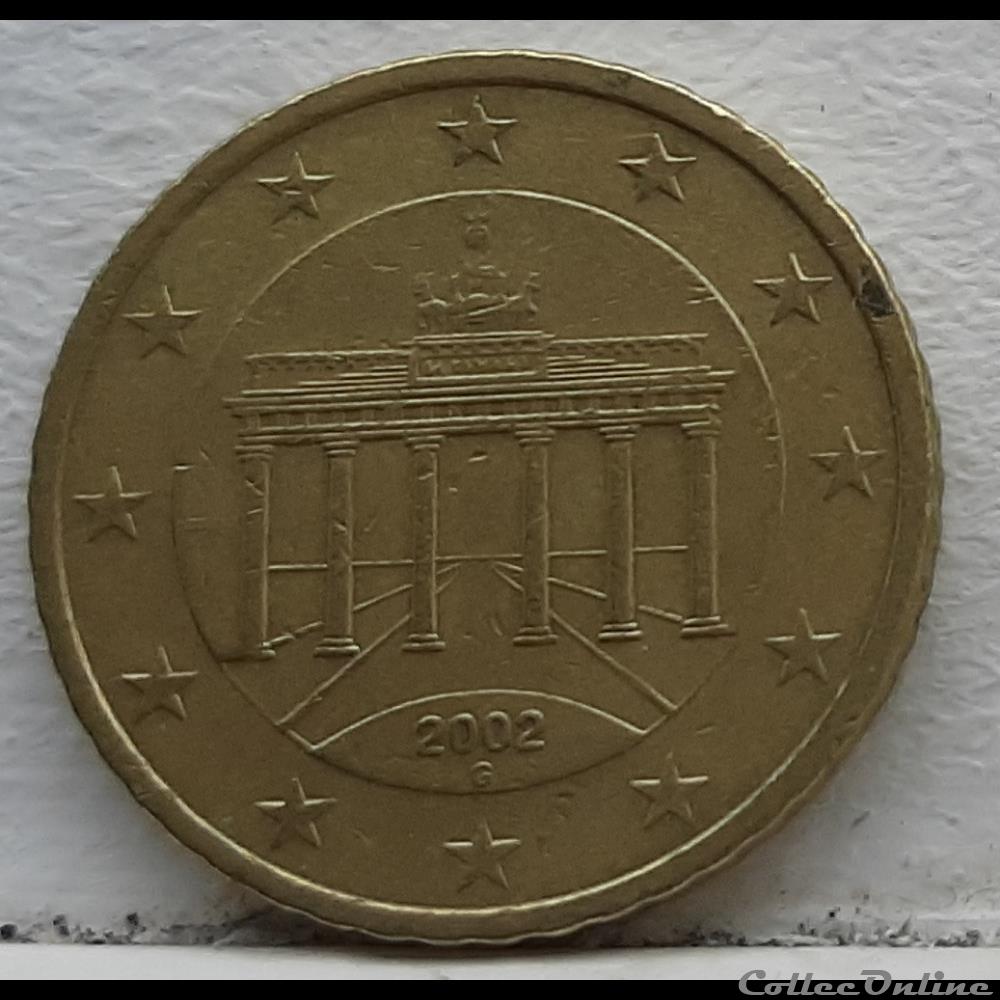 Allemagne - 2002 - G - 50 cents monnaie euro allemagne 2002 g 50 cents