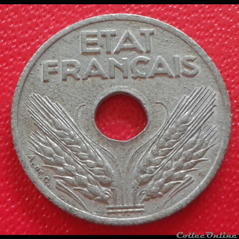 1943 - état français - petit module monnaie france moderne 1943 etat francais petit module