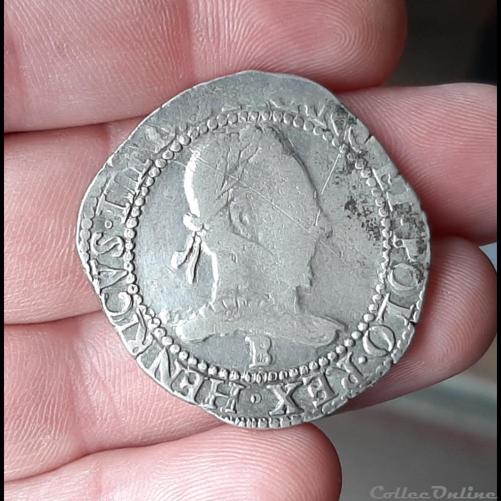 monnaies europe medievale france royales 1579 franc au col plat
