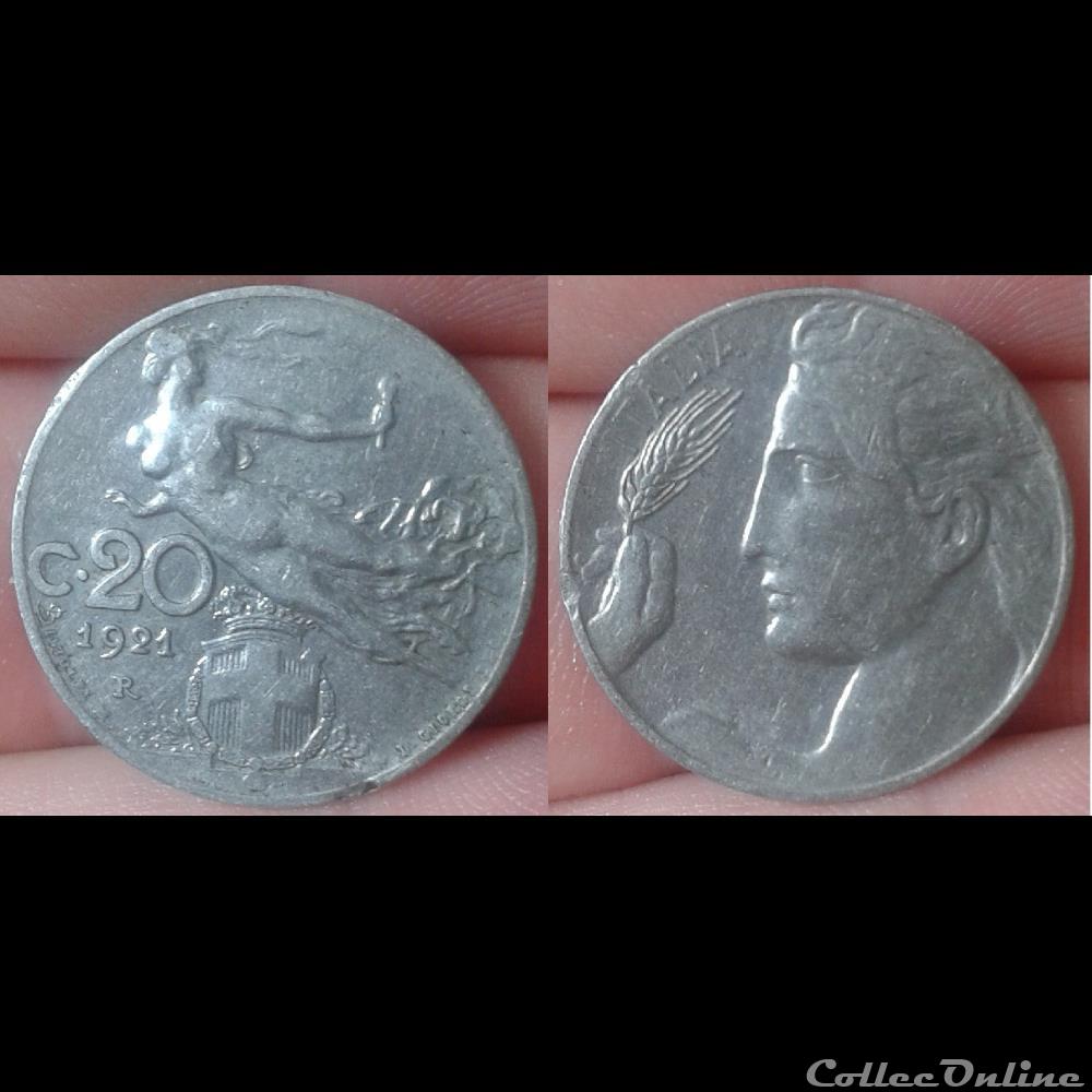 Italie - 20 centimes 1921 monnaie monde italie 20 centimes 1921
