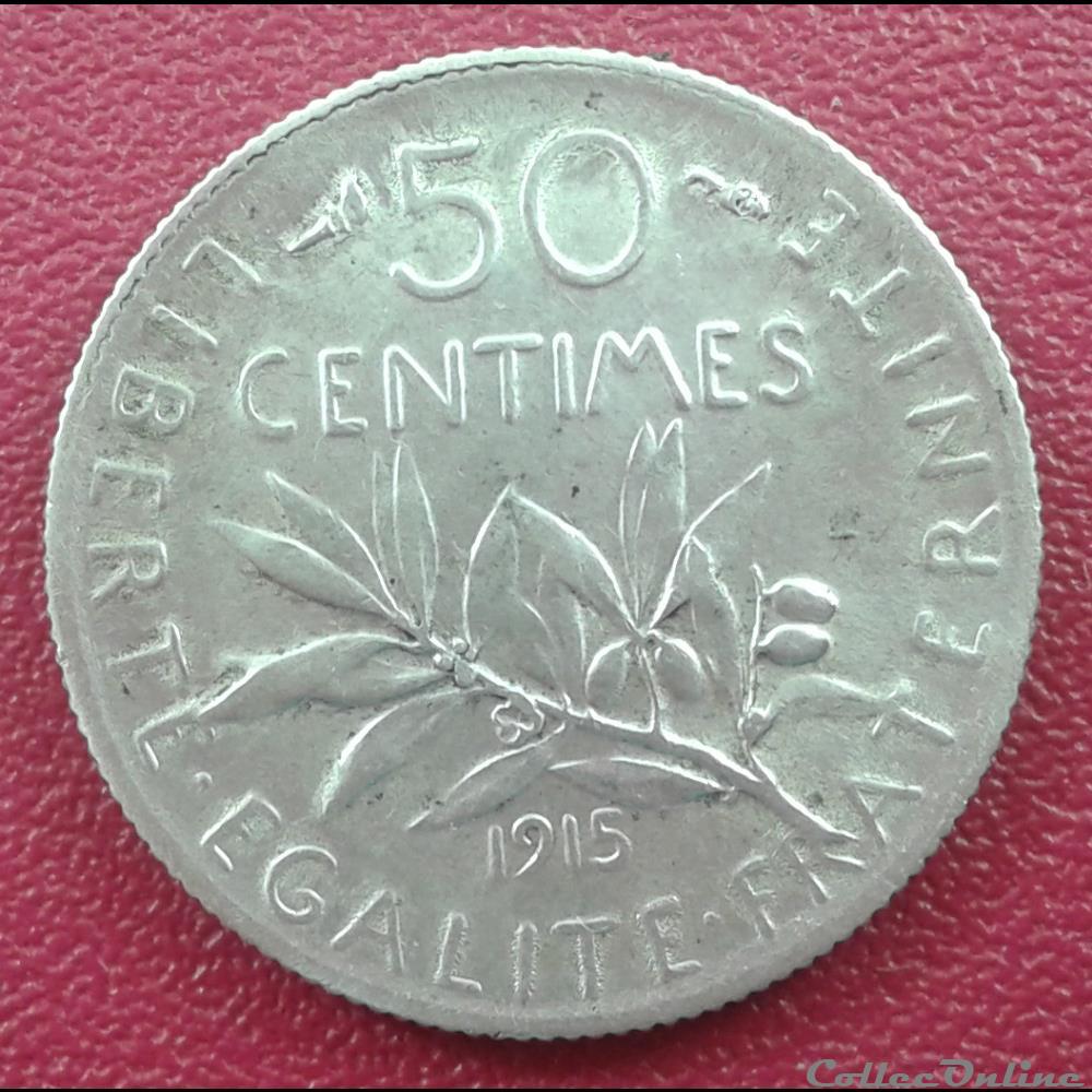 1915 - 50 centimes monnaies monde france 1915 50 centimes