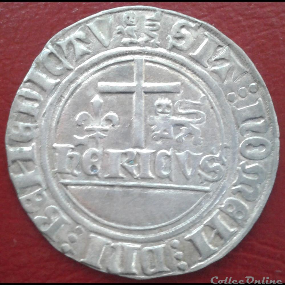 monnaies europe medievale france 1422 henri vi blanc aux ecus