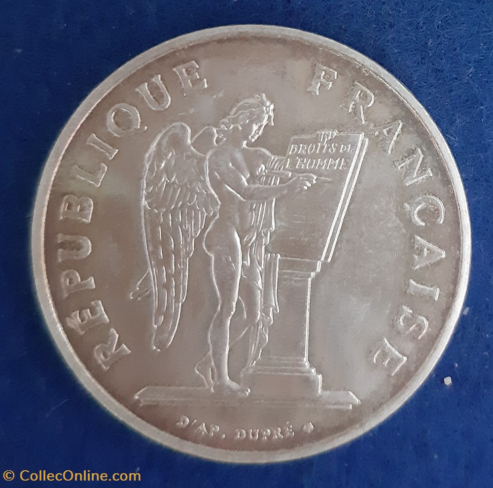 1989 - 100 francs commémorative monnaies monde france 1989 100 francs commemorative